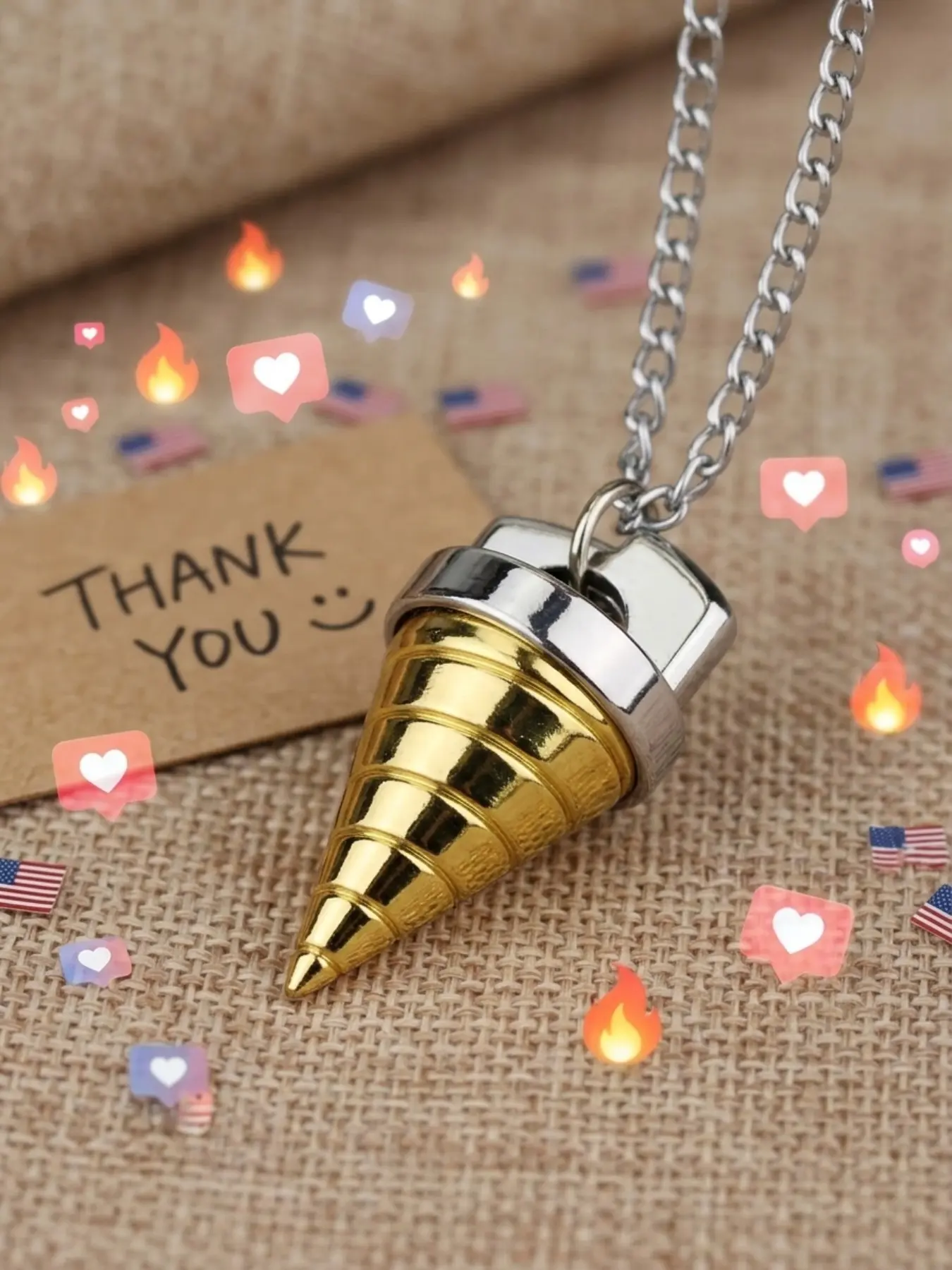 Spiral Drill Pendant Necklace Anime Inspired Core Necklace for Men