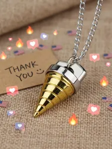 Spiral Drill Pendant Necklace Anime Inspired Core Necklace for Men Women Cosplay Jewelry Gift Keychain