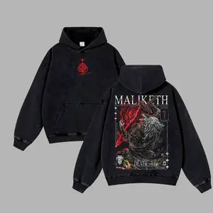 Maliketh Eldenring Boss Anime Retro Unisex Acid Washed T-Shirt, Hoodie, Oversized Unisex Anime Merch, Soft Cotton Streetwear Clothes, Unisex Manga Apparel, Gift for Anime Fans, Christmas Gift 94L AMU
