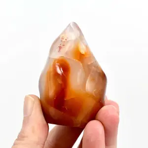 2.9in 135g Carnelian Agate Crystal Flame Tower, Madagascar