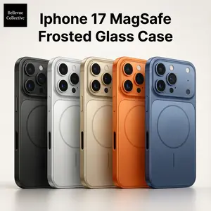 MagSafe Magnetic Frosted Glass Armor Case w Full Camera Protector for iPhone 17 Pro Max  17 Pro  17 Air  Slim Matte Shockproof Cover
