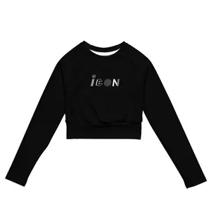 Icon Music Recycled Long-Sleeve Crop Top All-Over Print