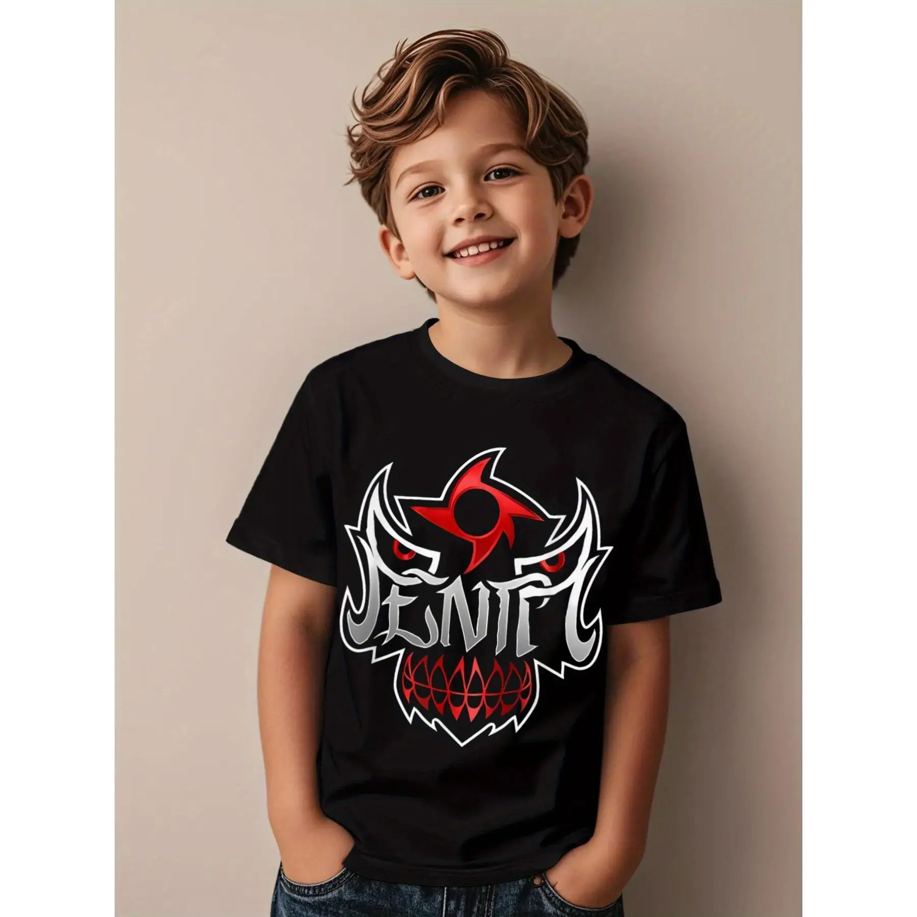 Penta Mask In Black Color Funny Aesthetic Graphic Kid TShirt Casual Kid T Shirts Trending Tees Tops for Kid