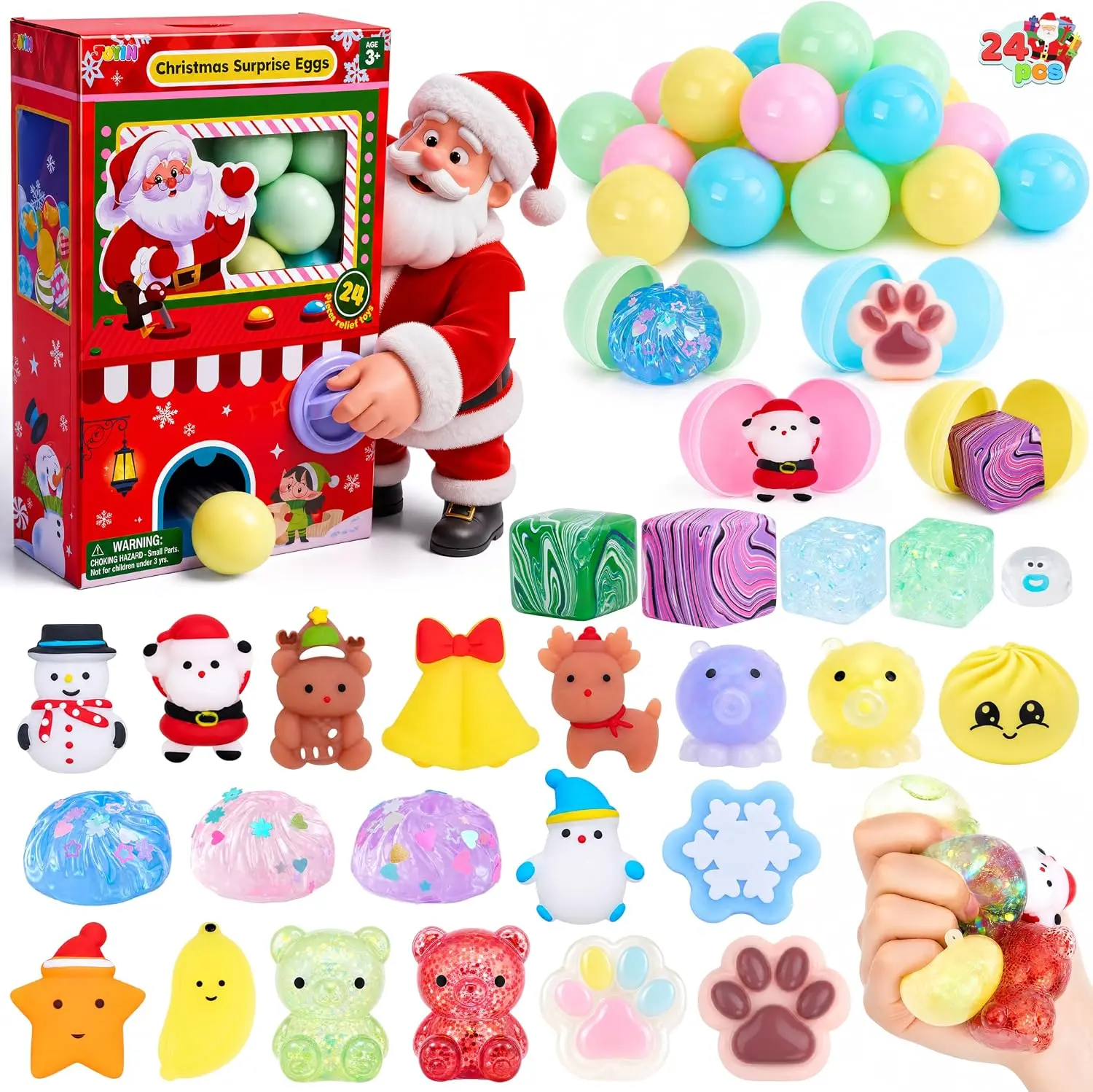 JOYIN Advent Calendar 2026 Christmas Gachapon Squishy Toys 24 Pcs