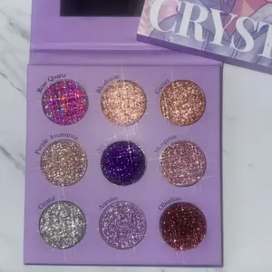 Mateo Beauty Crystal Shimmer Glitter Palette Eyeshadow - Buttery, Smooth, Blendable Metallic Colorful Glitter Eyeshadow Cosmetic for Radiant Eye Looks