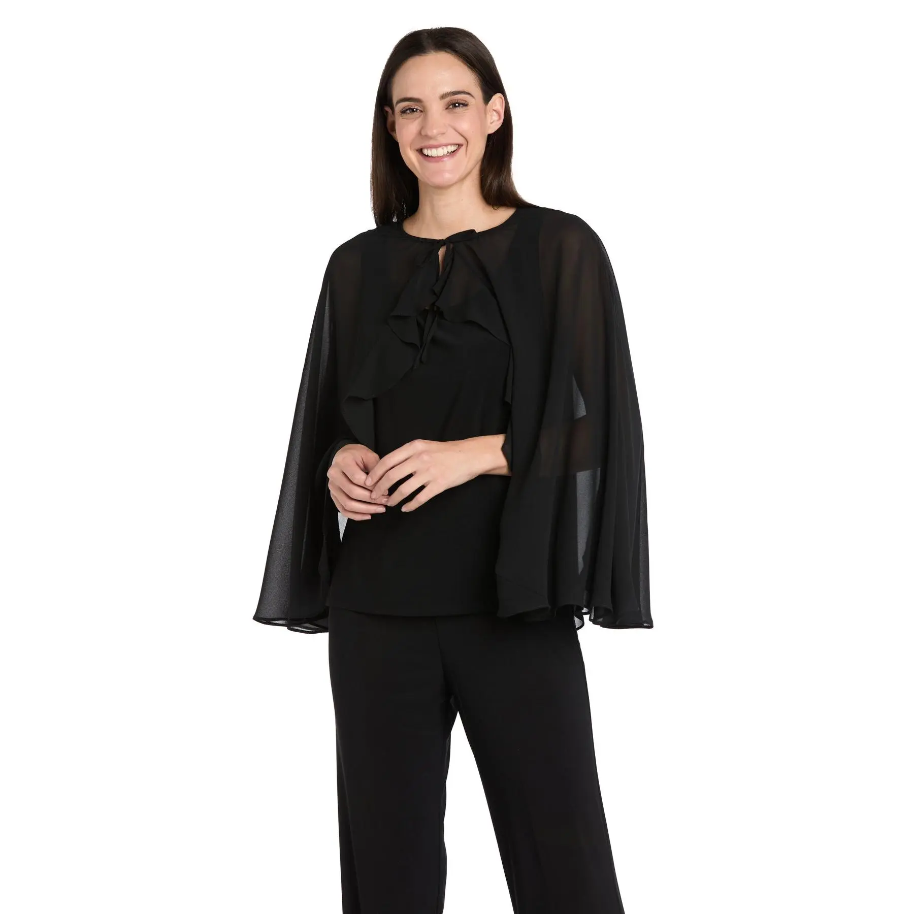 Sheer Chiffon Cape Cardigan