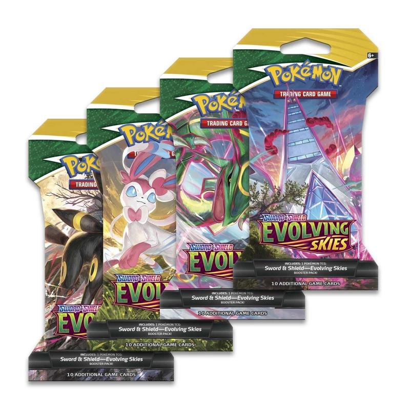 Pokémon TCG: Sword & Shield- Evolving Skies Sleeved Booster Pack (ONE PACK) (10 Cards)(NO REFUNDS OR RETURNS ONCE PURCHASED)