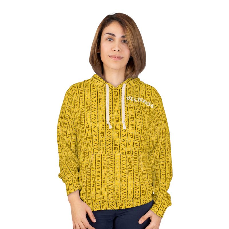 Mzuri Unisex Pullover Hoodie (AOP) Yellow
