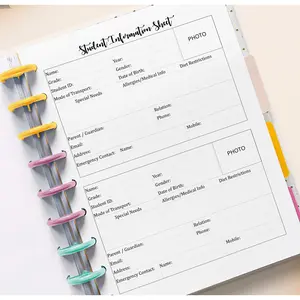 Student info sheets for 11 Disc Big Planners Teacher Planner Inserts Refill Student information template, Student Log 11-Disc Planner, Student info sheets for 8.5 x 11 Letter Size 11-Ring Planners