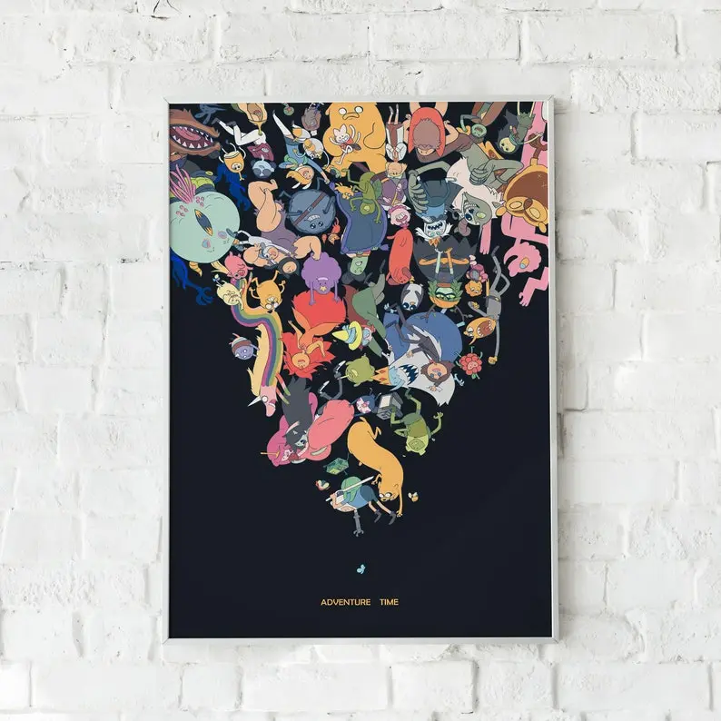 Adventure Time Poster, Adventure Time TV Show Poster, Finn Jack Print, Marceline Bubblegum Wall Art, Adventure Time Poster Gifts For Her Him