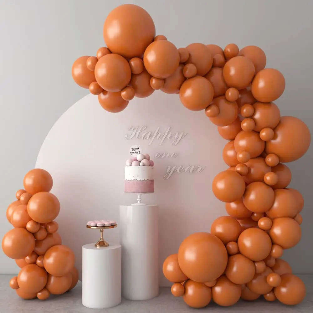 53 Pcs Burnt Orange Balloons, 5-18 Inch Assorted for Birthday, Jungle Safari & Thanksgiving Decoration