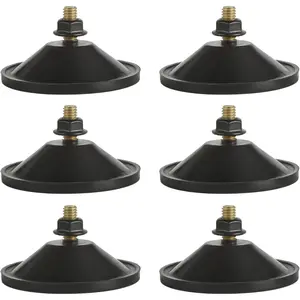 6 Pcs Strong Thickened Clear PVC Suction Cup Sucker Pads with M6 x 14 Thread Screw Extra Strong Adhesive Glass Suction Holder Black