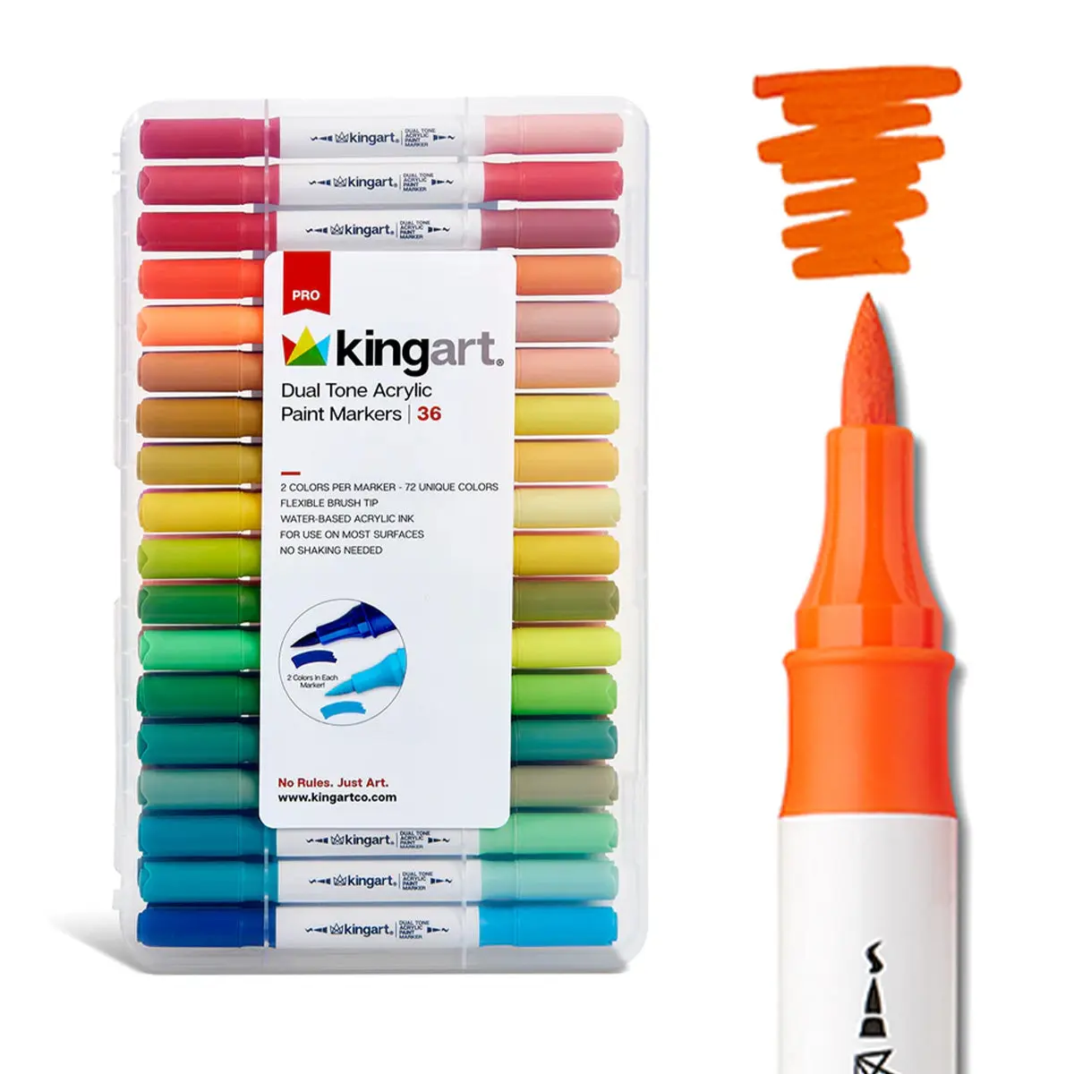 PRO Dual Tone® Acrylic Paint Markers - 36 Pens, 72 Colors