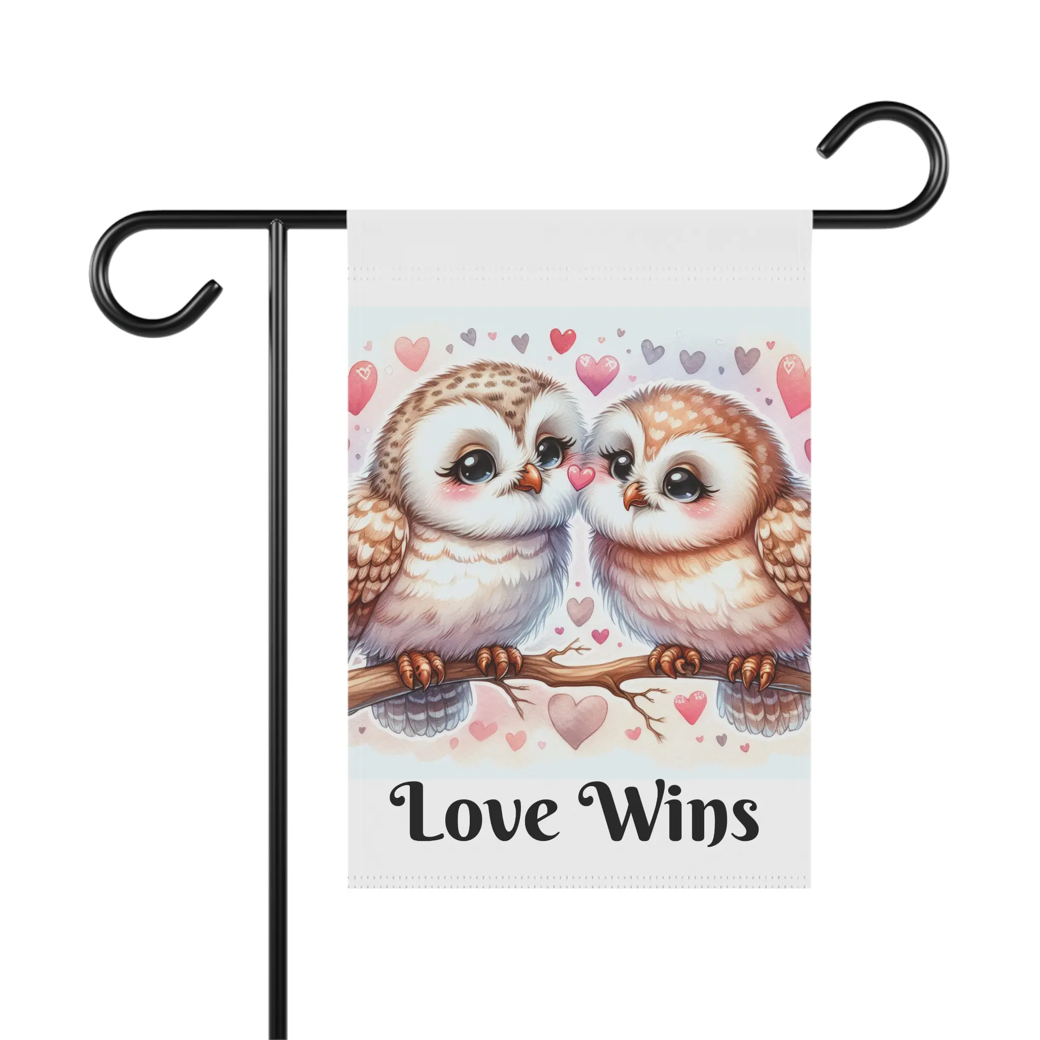 Cute Love Wins Garden Banner, Romantic Garden Decor, Outdoor Yard Flag, Couple's Gift, Valentine's Day Decoration