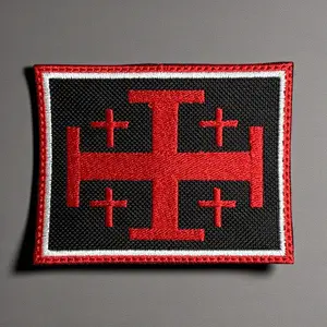 Templer Knights Holy Shield Christian Cross Embroidery Patch 2.74" x 3.53" for Jackets Bags and Fabric Surfaces