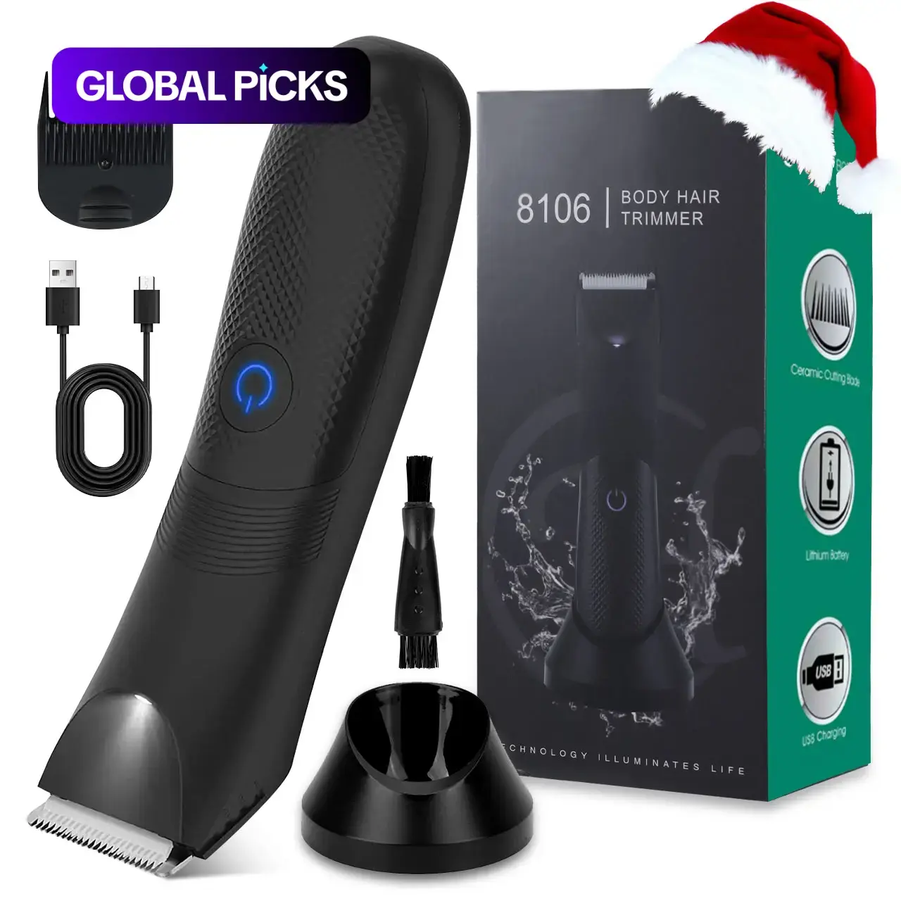 Body & Manscaping Trimmer for Men, High Quality Trimmer, Wireless Hair Trimmer, Cordless Body Hair Trimmer, Waterproof Beard Trimmer Electric Shaver, Men's Hair Removal Tool, Gift For Boyfriend, USB Rechargeable Trimmer #GLOBAL PICKS