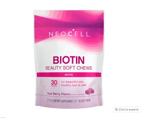 Neocell Energy Probiotic Gum(30 Pieces)-Suger-Ability and Focus Sugar Free Gummies-For Hair, Nails-Acai Berry Flavor