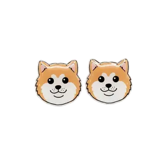 Akita Inu Titanium Stud Earrings