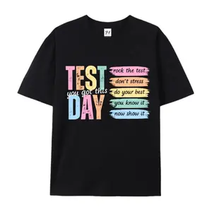 Women's Casual Short-Sleeve Round Neck Streetwear Test Day T-Shirt - Comfort Colors, Test Coordinator Final Exam Week Apparel, Motivational Inspiration