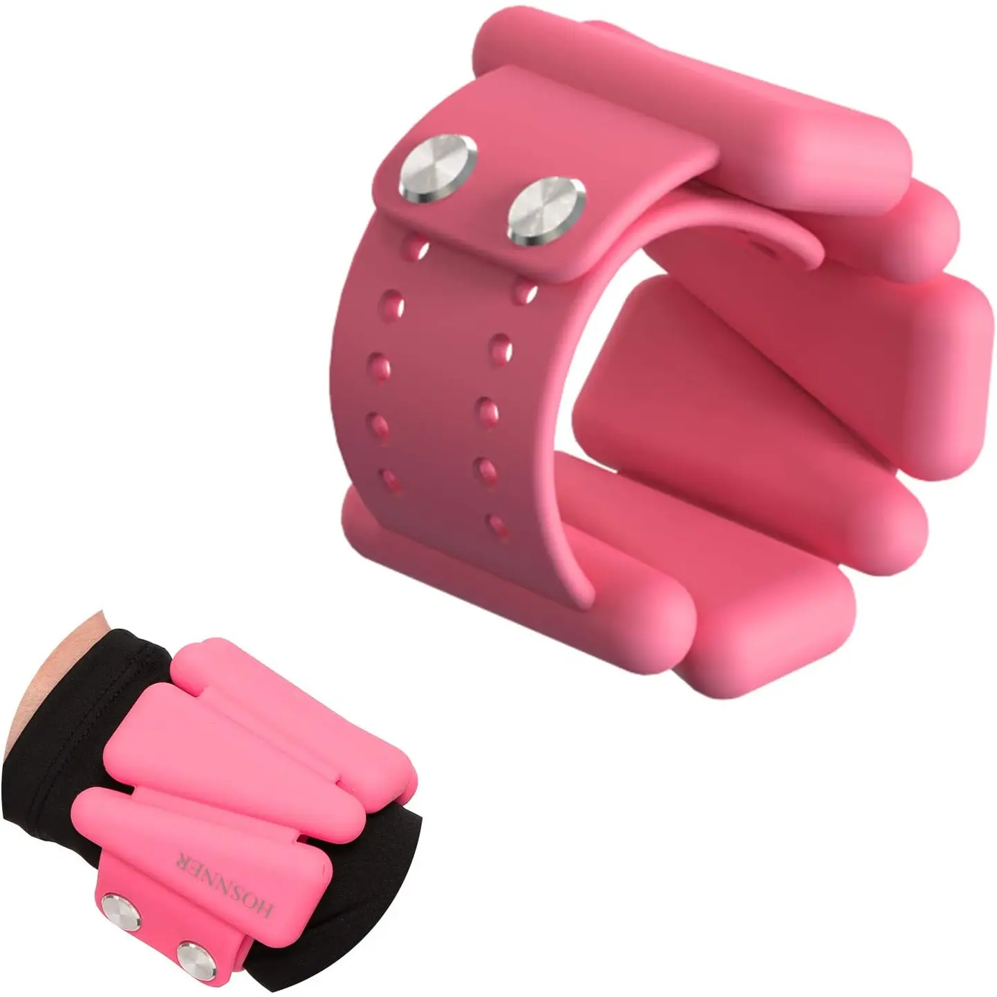 Adjustable Women Wrist Weights - Silicone Bracelet Button Wrist Bangles for Men Workout Resistance Weights for Exercises, Walking, Dance, Jogging, Yoga, 1 LB Each, 2 per Set gongming