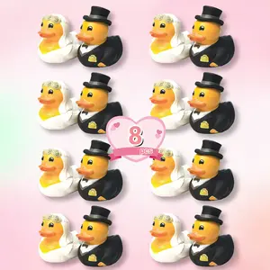 8 pcs Wedding Rubber Duck Bath Toy 12pcs Bride&12pcs Groom Duckies Marriage Rubber Ducks Bulk Ducky Small Ducks For Wedding Ceremony Bridal Shower Gift Souvenir Play