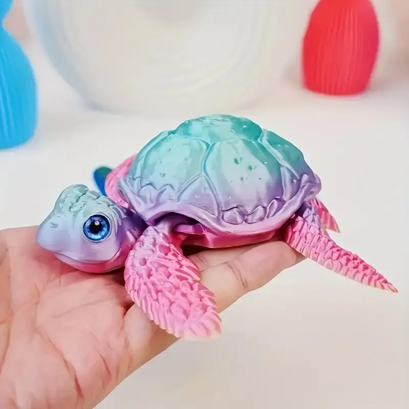 3D Printed Turtle Figurine, Decorative Figurines, Home Decor Collectible, Halloween & Christmas Decoration, Random Eye Color, Unique Gift Idea, Turtle Designs, Home Decor Accessory