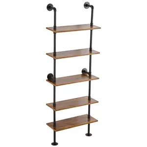 VEVOR Industrial Pipe Shelf 5 Tier 24x9.84in Wall-Mount for Kitchen Bedroom