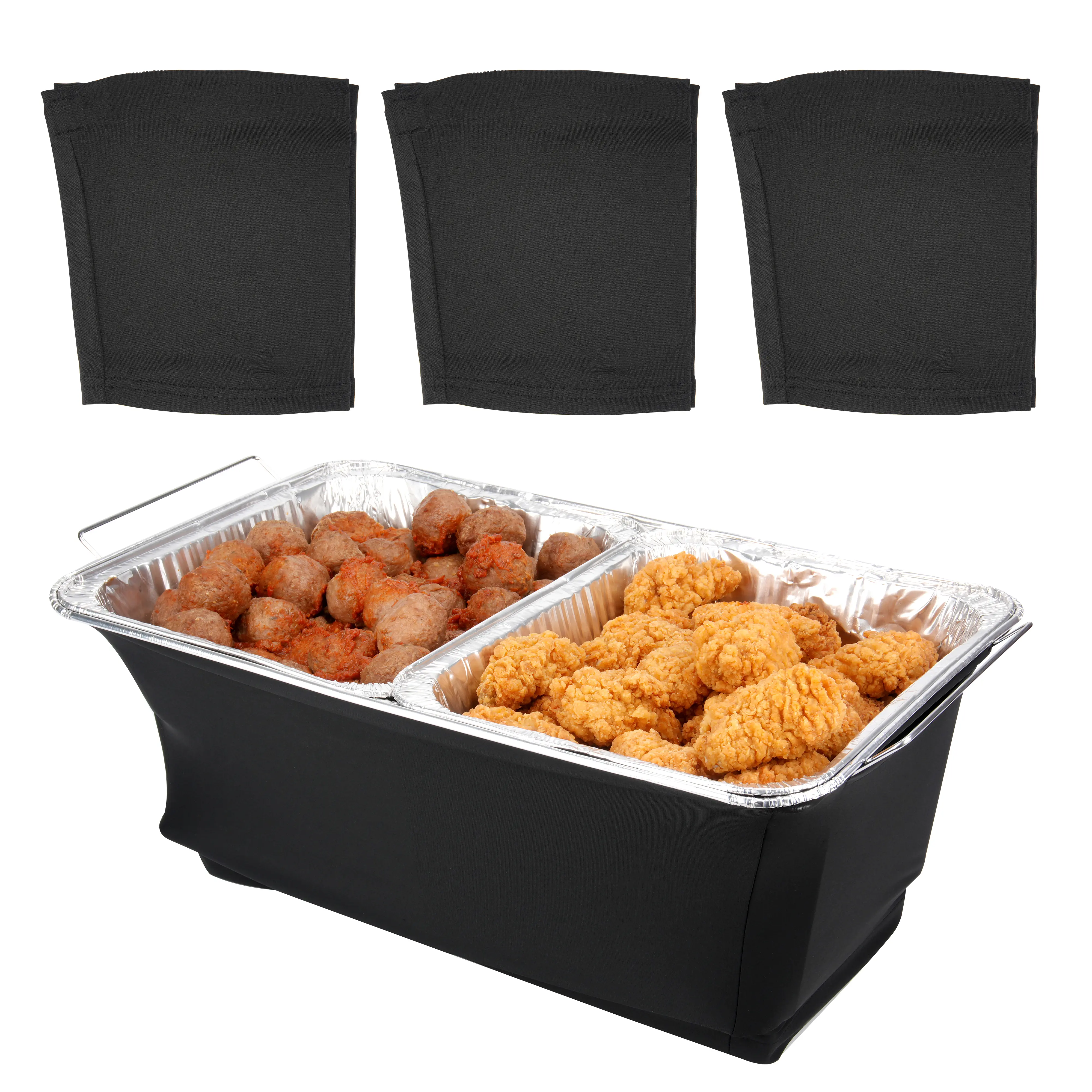 3 Pack Chafer Wind Guards(Full Size), Chafer Stand Cover, Food Warmer Cover for Buffet, Movie Night Supplies, Reusable Chafing Dish Wind Shielding Guard(Dish Set and Water Pan are not Included)