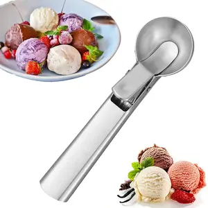 Stainless Steel Ice Cream Spoon, Metal Scoop, Ergonomic Handle Design, Dishwasher Safe, Ideal for Frozen Yogurt, Ice Cream, Sundae