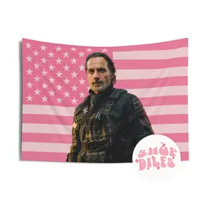 Andrew Lincoln Pink Wall Tapestry American Flag Gift For Him, Gift For Her Gift For Him, Gift For Her