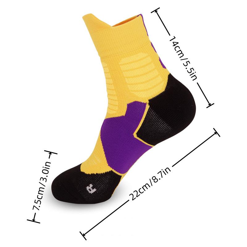 Men's professional sports socks arch support cotton moisture absorption non-slip deodorant basketball players all-season universal sportswear buffer surprise gift