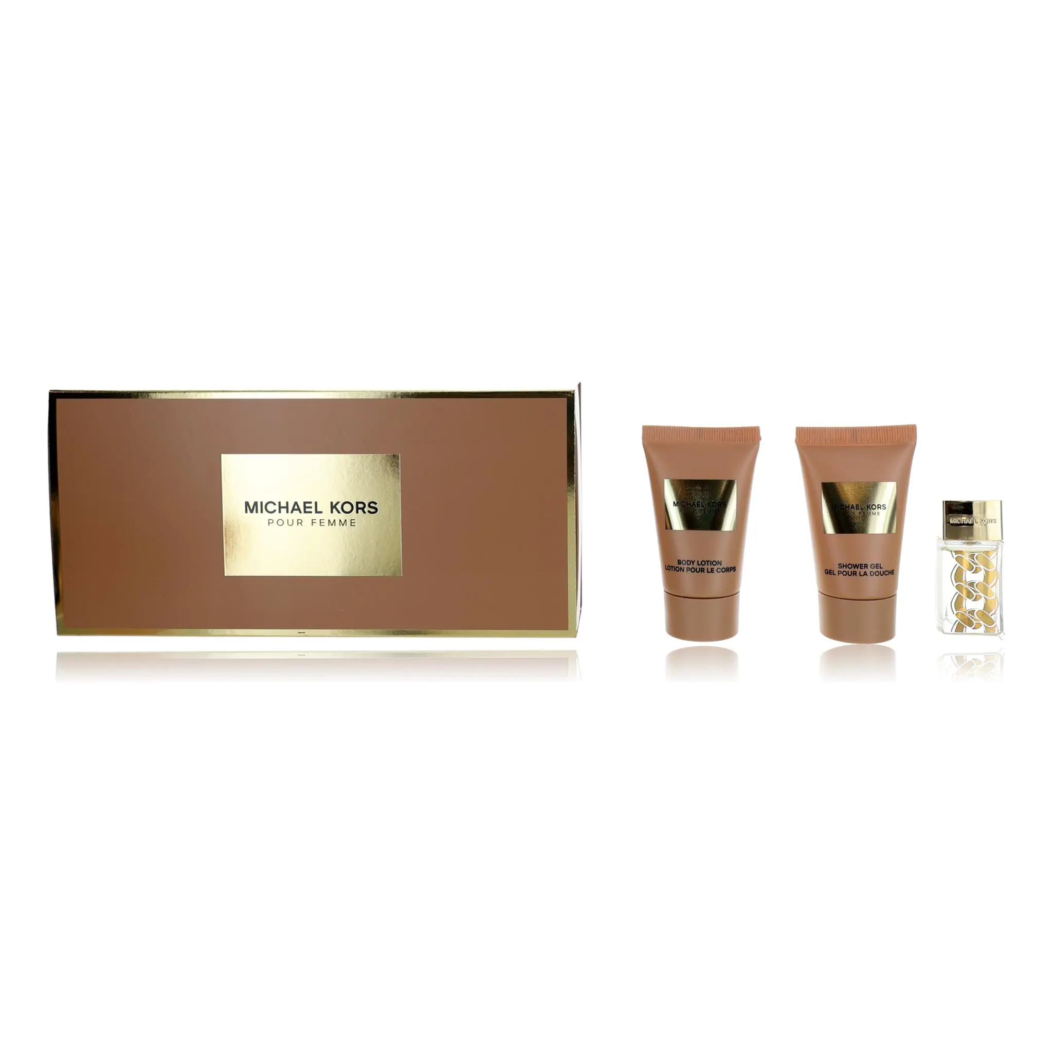 Women's Michael Kors Pour Femme Floral Fragrance Set - 3-Piece Mini Travel Body Care Products Set with Jasmine Aroma, Women Perfumes