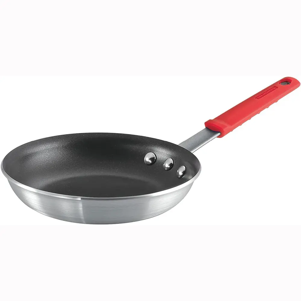 Tramontina Professional 8-Inch Non Stick Small Frying Pan | Heavy-Gauge Aluminum Skillet with Reinforced Nonstick Coating, Red Handle, Dishwasher and Oven Safe, Made in Brazil