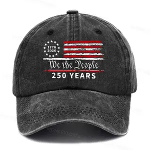 250 Years We The People 1776-2026 Celebration Washed Baseball Cap - Best Give for Dad, Gift for Him, Husband's Gift