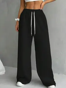 All-Season Women's Casual Sports Wide-Leg Pants, crafted from premium draped fabric and featuring a floor-length design, perfect for everyday casual outings and strolls with a date.