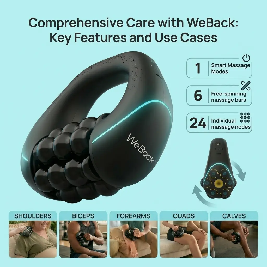 Electric rolling massager provides full-body relief for deep