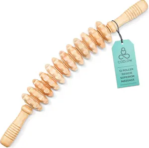 COZLOW Wooden Massage Roller Stick – Handheld Manual Body Massage Tool for Relaxation & Everyday Self-Care