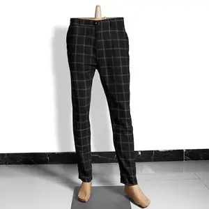 Men’s plaid print pants suitable for all seasons, featuring a refined business-casual pocket design, button front closure, stretchy slim fit fabric, ideal for everyday and professional wear #SummerVibes summervibes