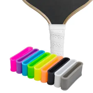 9 Pcs Pickleball Paddle Grip Ring - 9 Vibrant Colors Silicone Non-Slip Bands for Tennis & Racquets Secure Wrap Bands