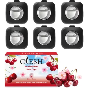 CLESH Car Air Fresheners, 6 Pack, Cherry, Car Fresheners Vent Clips, Long Lasting Air Freshener for Car, Car Refresher for Men Women