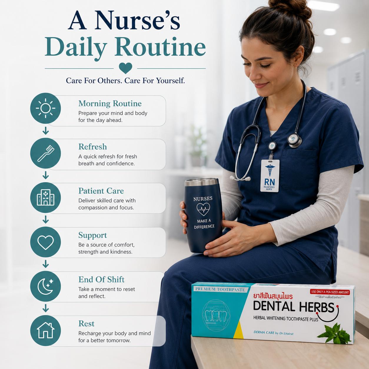 Nurse Essentials Herbal Toothpaste | Fresh Breath Toothpaste | Botanical Toothpaste | Whitening Toothpaste for Coffee & Tea Drinkers | Daily Oral Care | Premium Toothpaste | 80g