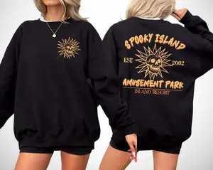 Spooky Island 2 Side Sweatshirt, Halloween 90's Nostalgia Tee, Retro Halloween,Halloween Shirt, Baggy Sweater, Summerween Shirt,Gift for Men,for Women
