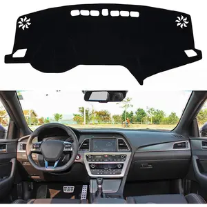for Hyundai Sonata 2015 2016 2017 2018 2019 Dashboard Cover Center Console Cover Dash Mat Carpet Protector Sunshield Cover Custom Fit, Black Trim