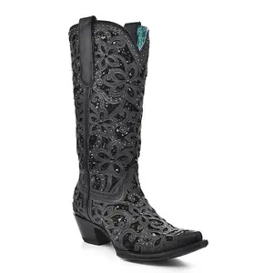 Black Inlay & Embroidery & Studs