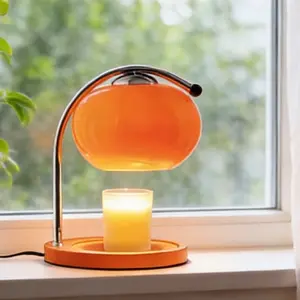 Orange , INS Retro GlassTable Lamp, Dimmable Ambient Decor forBedroom
