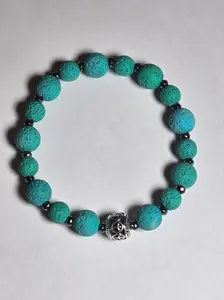Turquoise Lava Rock Stone Bracelet