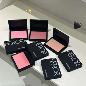 HERORANGE8 color simple black small box powder blusher dark brown low saturation matte finish facial contour concealer correction skin color sweat proof waterproof breathable go out easy to carry Christmas Halloween essential gift Makeup