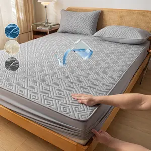 2/3PCS Waterproof Mattress Protector Set, Waterproof Mattress Pad, with Fitted Sheet & Cover for Queen/King Beds, Deep Pocket Design, Soft Noiseless Breathable & Stain-Resistant, Machine Washable, Ideal for Bedroom, Dorm, Kids, Pets (Includes Pillowcas