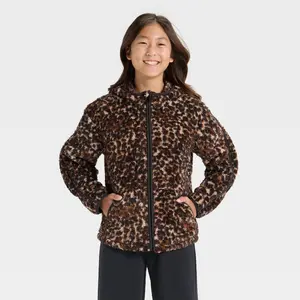 Girls' High Pile Fleece Full Zip Jacket - All In Motion