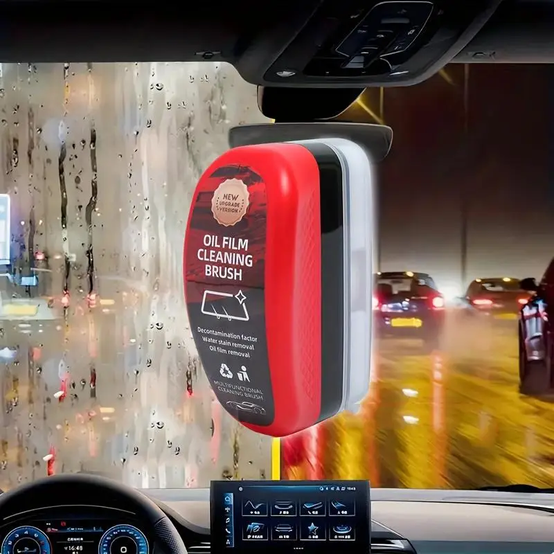 Car Windshield Oil Film Cleaning Brush, 1 Count Portable Car Windshield Anti-fog Cleaning Brush, Rainproof Waterproof Coating Brush, Car Cleaning Tool